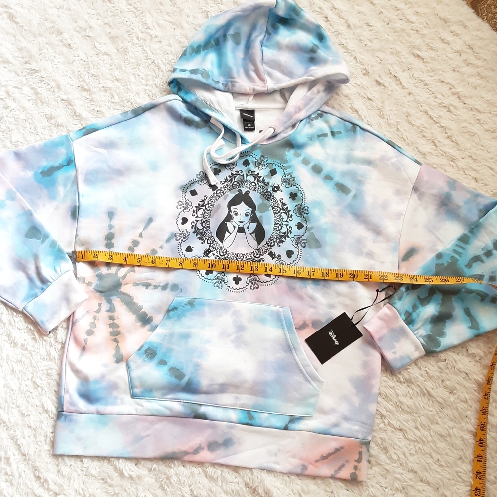 Disney Alice In Wonderland Tie-Dye Lace-Up Girls Hoodie NWT - Picture 5 of 7